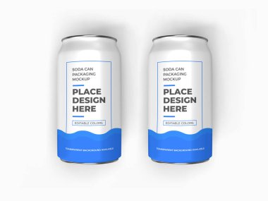 Aluminium Soda Drink Can 3D Illustration Mockup Scene on Isolated Background