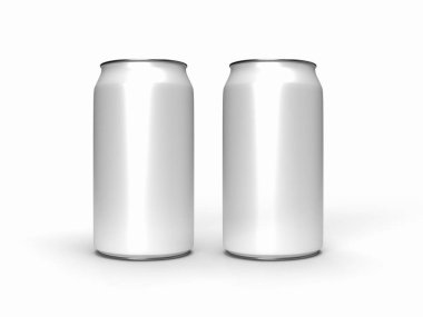 Aluminium Soda Drink Can 3D Illustration Mockup Scene on Isolated Background