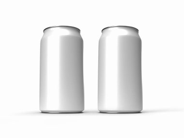 Aluminium Soda Drink Can 3D Illustration Mockup Scene on Isolated Background