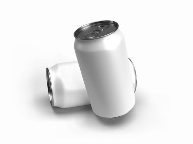 Aluminium Soda Drink Can 3D Illustration Mockup Scene on Isolated Background