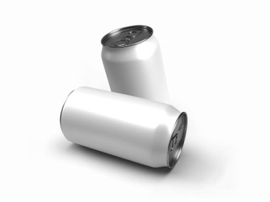 Aluminium Soda Drink Can 3D Illustration Mockup Scene on Isolated Background