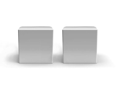 Square Box Packaging 3D Illustration Mockup Scene on Isolated Background