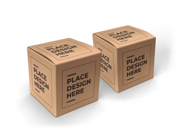 Square Box Packaging Illustration Mockup Scene Isolated Background — Foto de Stock
