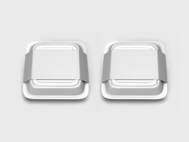 Styrofoam Food Box Packaging 3D Illustration Mockup Scene on Isolated Background