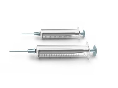 Medical Syringe 3D Illustration Mockup Scene on Isolated Background