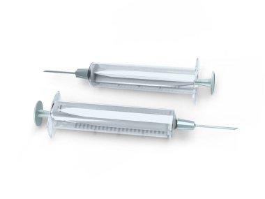 Medical Syringe 3D Illustration Mockup Scene on Isolated Background