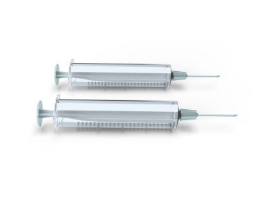 Medical Syringe 3D Illustration Mockup Scene on Isolated Background