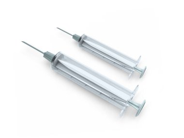 Medical Syringe 3D Illustration Mockup Scene on Isolated Background
