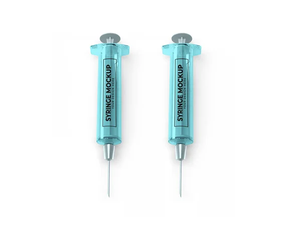 Medical Syringe Illustration Mockup Scene Isolated Background — Stockfoto
