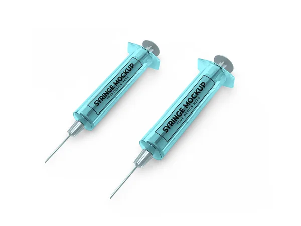 Medical Syringe Illustration Mockup Scene Isolated Background — Stockfoto