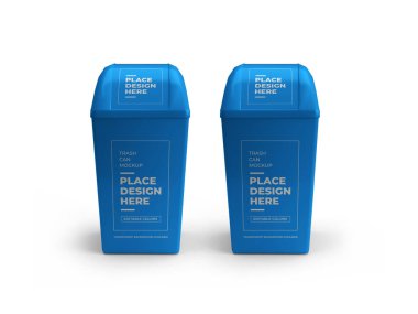 Trash Can 3D Illustration Mockup Scene on Isolated Background
