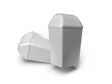Trash Can 3D Illustration Mockup Scene on Isolated Background