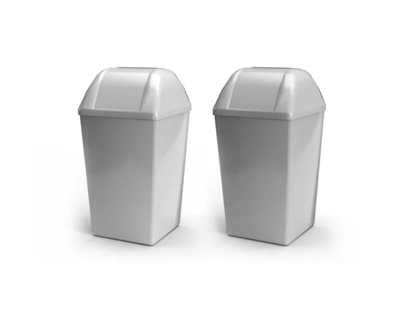 Trash Can Illustration Mockup Scene Isolated Background — Stockfoto