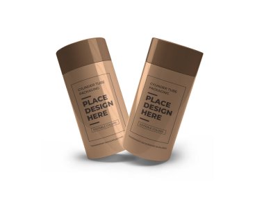 Silindir Tüpü Paketleme 3 boyutlu Görüntü İzole Arkaplan Sahnesi