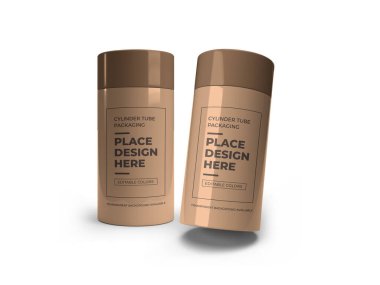 Silindir Tüpü Paketleme 3 boyutlu Görüntü İzole Arkaplan Sahnesi