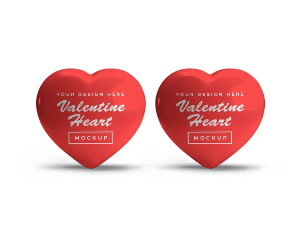 Valentine Love Heart Symbol Ilustrace Mockup Scéna Izolovaném Pozadí — Stock fotografie