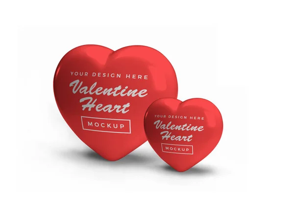 Valentine Love Heart Symbol Ilustrace Mockup Scéna Izolovaném Pozadí — Stock fotografie
