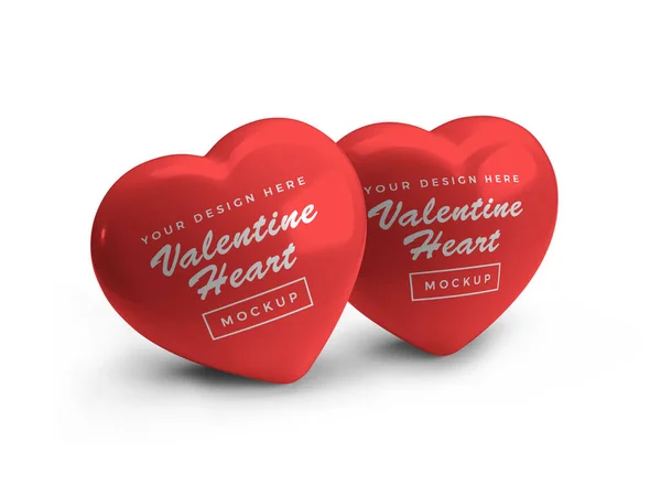 Valentine Love Heart Symbol Ilustrace Mockup Scéna Izolovaném Pozadí — Stock fotografie