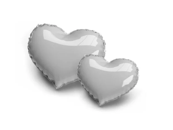 Valentine Heart Léggömb Illusztráció Mockup Jelenet Elszigetelt Háttér — Stock Fotó