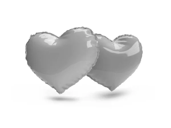 Valentine Heart Balloon Illustration Mockup Szene Auf Isoliertem Hintergrund — Stockfoto
