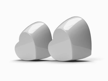 Valentine Love Heart Taşıyıcı 3 boyutlu Görüntü İzole Arkaplan Sahnesi