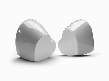 Valentine Love Heart Taşıyıcı 3 boyutlu Görüntü İzole Arkaplan Sahnesi