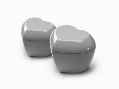 Sevgililer Günü Aşk Konteynırı 3 Boyutlu Görüntü Yapılandırma İzole Arkaplan Sahnesi