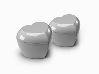 Sevgililer Günü Aşk Konteynırı 3 Boyutlu Görüntü Yapılandırma İzole Arkaplan Sahnesi