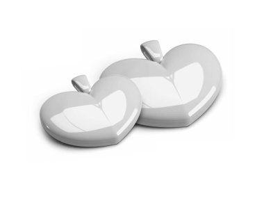 Sevgililer Günü Aşk Kolyesi 3D Görüntü İzole Arkaplan Sahnesi