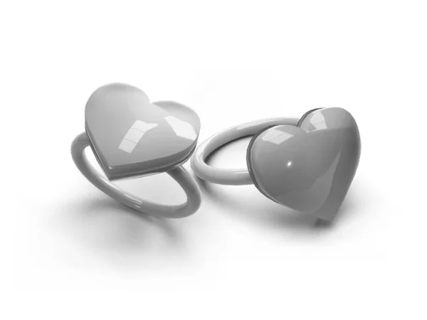 Valentine Heart Ring Εικονογράφηση Σκηνή Mockup Απομονωμένο Φόντο — Φωτογραφία Αρχείου