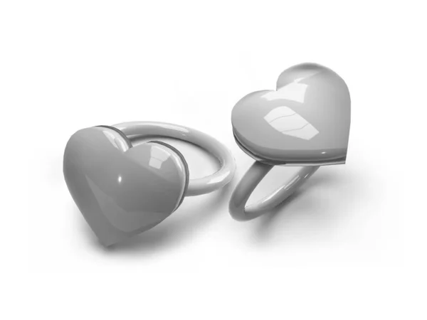 Valentine Heart Ring Εικονογράφηση Σκηνή Mockup Απομονωμένο Φόντο — Φωτογραφία Αρχείου