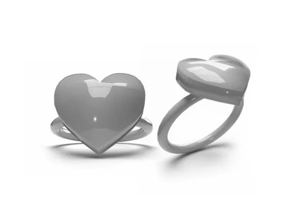 Valentine Heart Ring Εικονογράφηση Σκηνή Mockup Απομονωμένο Φόντο — Φωτογραφία Αρχείου