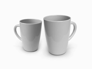 İzole Arkaplanda İçilen Kupa 3D Görüntü Uygulama Sahnesi