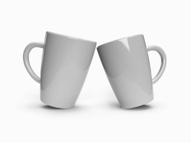 İzole Arkaplanda İçilen Kupa 3D Görüntü Uygulama Sahnesi