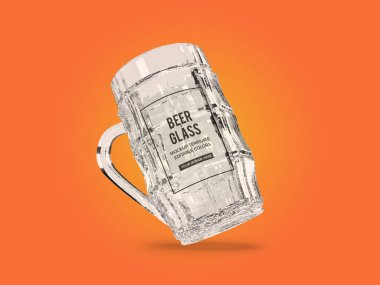 Beer Glass 3D Illustration Mockup Scene on Isolated Background
