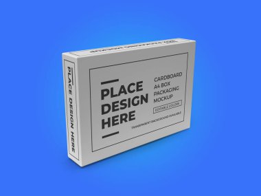 A4 Paper Box 3D Illustration Mockup Scene on Isolated Background