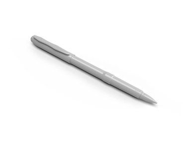 Writing Pen 3D Illustration Mockup Scene on Isolated Background