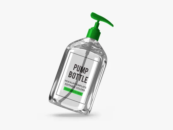 Alcohol Gel Pump Bottle Illustration Mockup Scene Isolated Background — Fotografia de Stock
