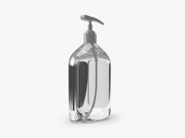 Alcohol Gel Pump Bottle Illustration Mockup Scene Isolated Background — Foto de Stock