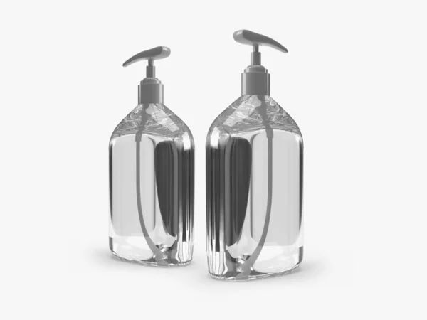 Alkohol Gel Pumpe Flasche Illustration Attrappe Szene Auf Isoliertem Hintergrund — Stockfoto