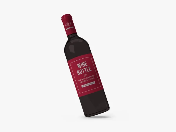 Wine Bottle Illustration Mockup Scene Isolated Background — Stockfoto