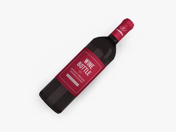 Wine Bottle Illustration Mockup Scene Isolated Background — Stockfoto