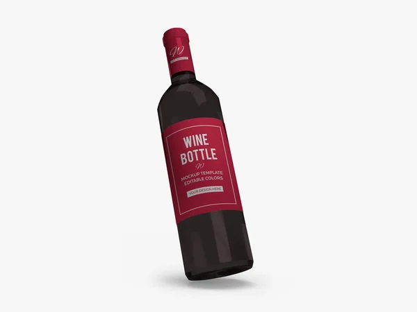 Wine Bottle Illustration Mockup Scene Isolated Background — Fotografia de Stock