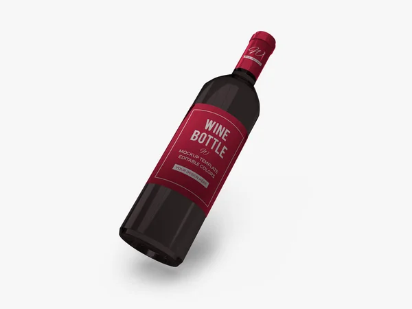 Wine Bottle Illustration Mockup Scene Isolated Background — Stockfoto