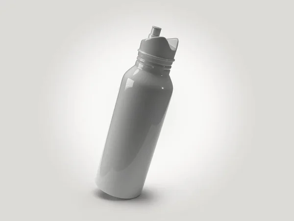 ボトルフラスク3Dイラストモックアップシーンを独立した背景で飲む — ストック写真