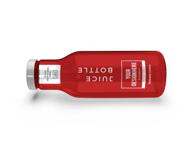 Glass Juice Şişe 3D Görüntü İzole Arkaplan Sahnesi