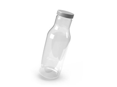 Glass Juice Şişe 3D Görüntü İzole Arkaplan Sahnesi