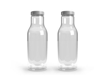 Glass Juice Şişe 3D Görüntü İzole Arkaplan Sahnesi