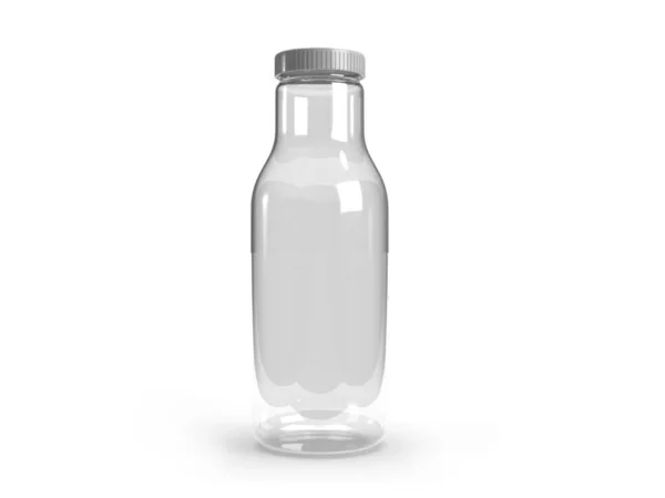Botella Jugo Vidrio Ilustración Escena Burlona Sobre Fondo Aislado — Foto de Stock