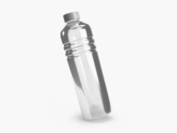 Transparente Wasserflasche Illustration Mockup Szene Auf Isoliertem Hintergrund — Stockfoto